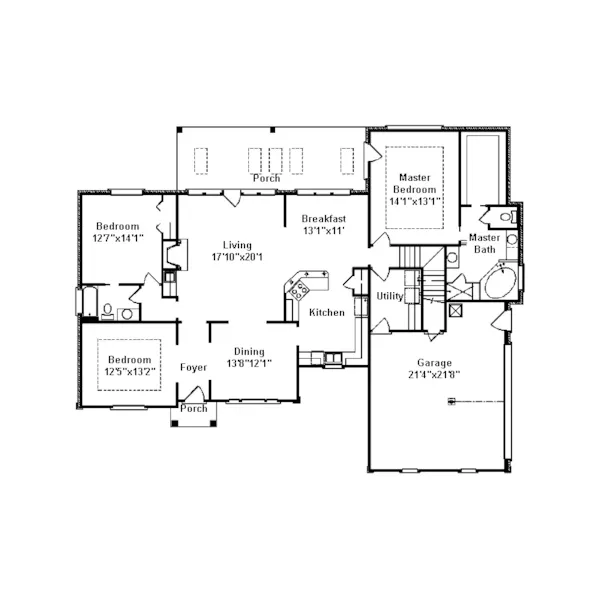 Country French House Plan First Floor - Darcy Cove Traditional Home 024D-0410 - Search House Plans and More