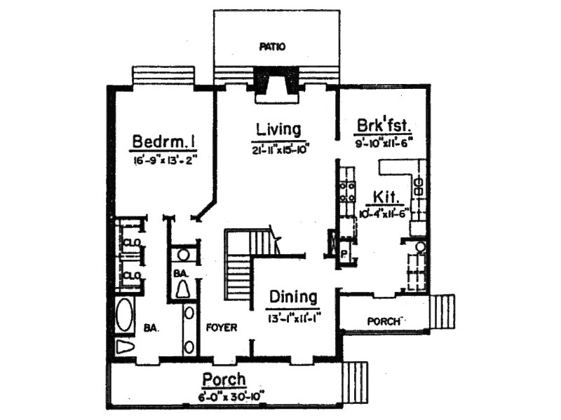 Farmhouse Plan First Floor - Smith Hill Rustic Farmhouse 024D-0411 - Shop House Plans and More