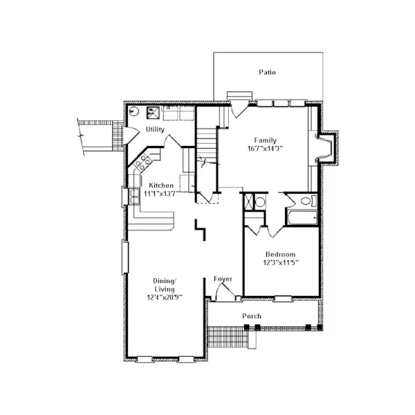 Southern House Plan First Floor - Simmsville Colonial Home 024D-0442 - Shop House Plans and More