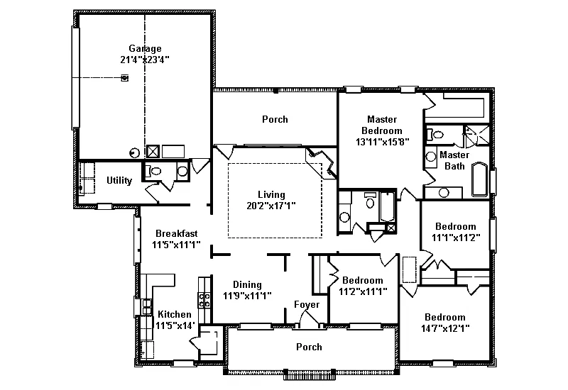 Traditional House Plan First Floor - Frankfort Crest Ranch Home 024D-0447 - Search House Plans and More