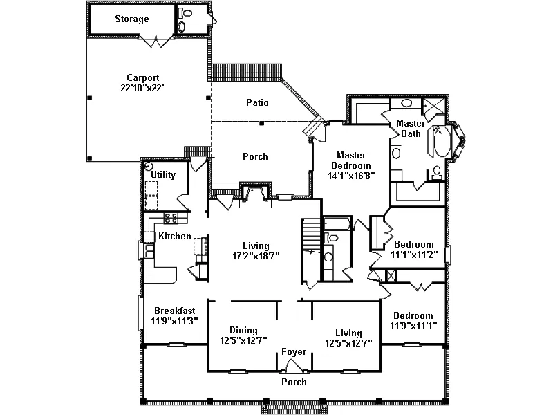 Ranch House Plan First Floor - Tanner Mill European Home 024D-0452 - Shop House Plans and More