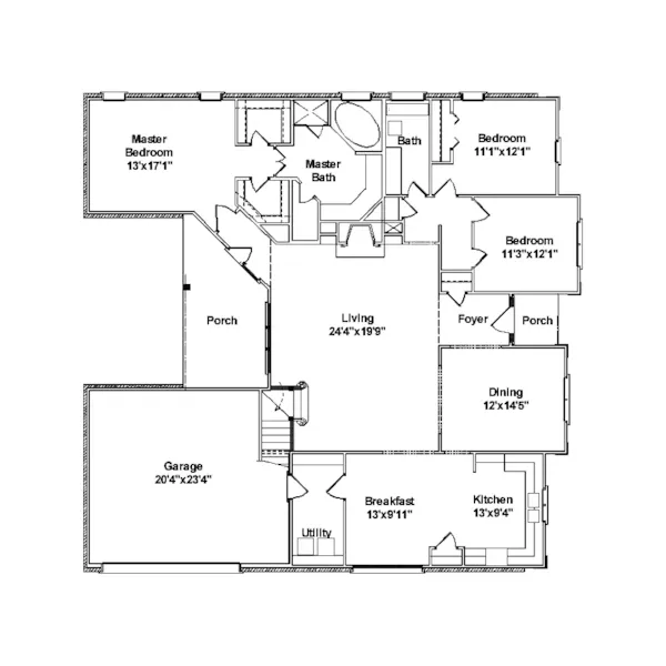 Traditional House Plan First Floor - Hollytree Traditional Home 024D-0453 - Search House Plans and More