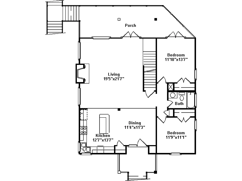 Lake House Plan First Floor - Grassy Palm Raised Beach Home 024D-0458 - Search House Plans and More
