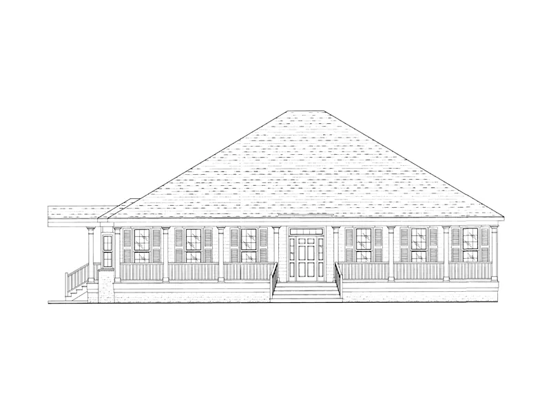 Lowcountry Style Home Has Slightly Raised Appearance And Covered Porch