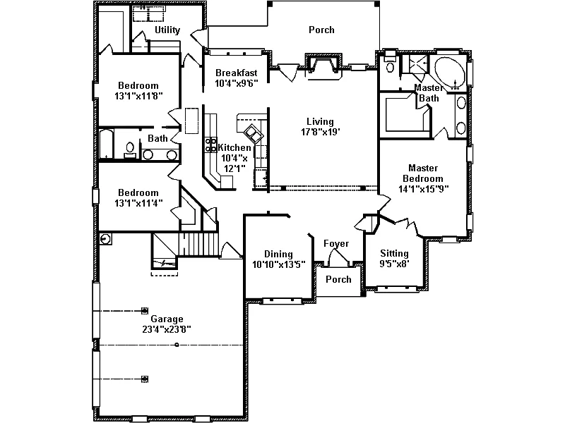 Traditional House Plan First Floor - Harding Place Traditional Home 024D-0463 - Search House Plans and More