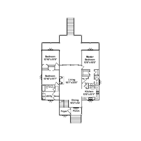 Waterfront House Plan First Floor - Oceanview Raised Beach Home 024D-0470 - Shop House Plans and More