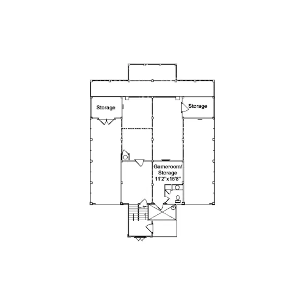 Waterfront House Plan Lower Level Floor - Oceanview Raised Beach Home 024D-0470 - Shop House Plans and More