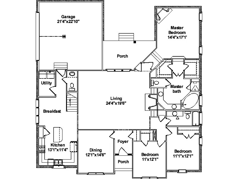 European House Plan First Floor - Memphis Heights European Home 024D-0475 - Shop House Plans and More