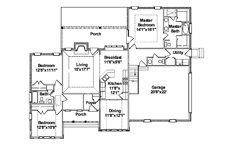 Traditional House Plan First Floor - Hixson Traditional Home 024D-0477 - Search House Plans and More