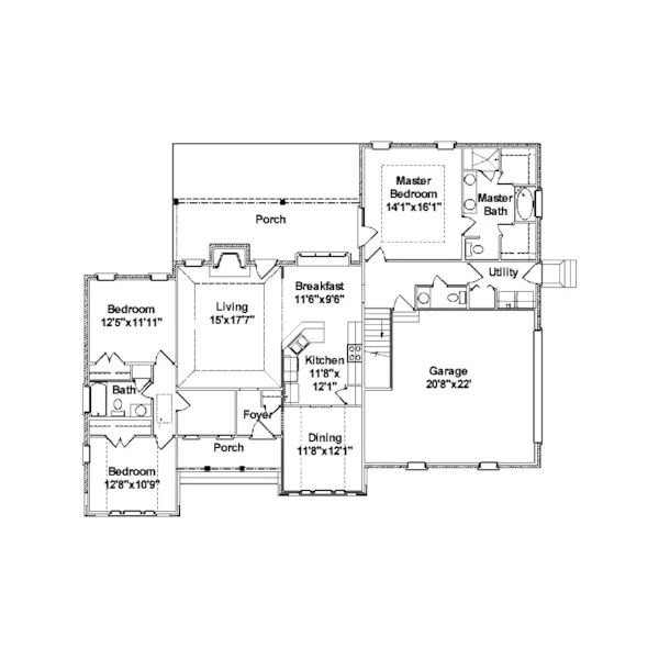 Southern House Plan First Floor - Hixson Traditional Home 024D-0477 - Search House Plans and More