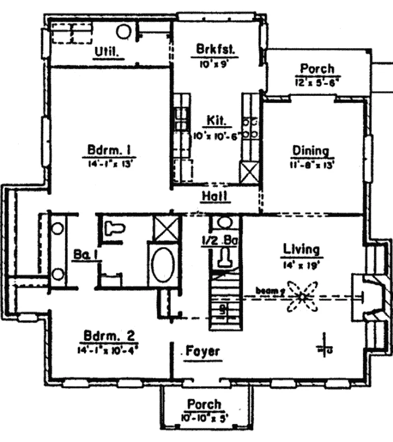Country House Plan First Floor - Browns Ferry Country Home 024D-0481 - Search House Plans and More