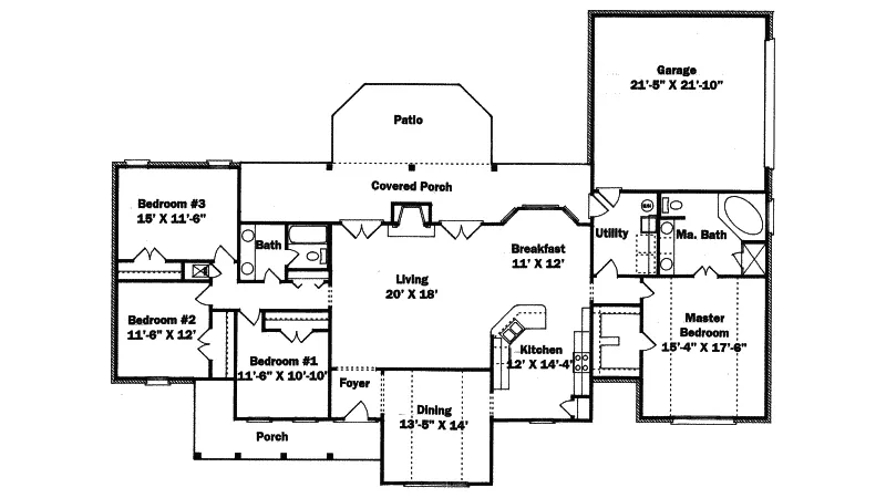 Sunbelt House Plan First Floor - Brainerd Ranch Home 024D-0484 - Search House Plans and More