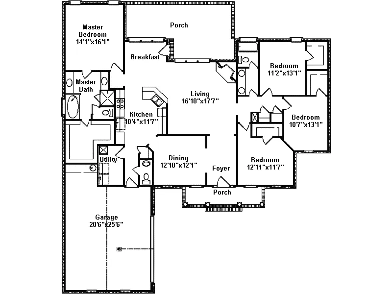 European House Plan First Floor - Jenkins Colonial Home 024D-0495 - Search House Plans and More