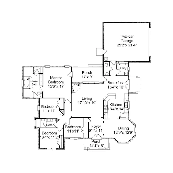 European House Plan First Floor - Dallas Point European Home 024D-0498 - Search House Plans and More