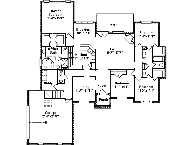 Traditional House Plan First Floor - Rutledge Place Traditional Home 024D-0502 - Shop House Plans and More