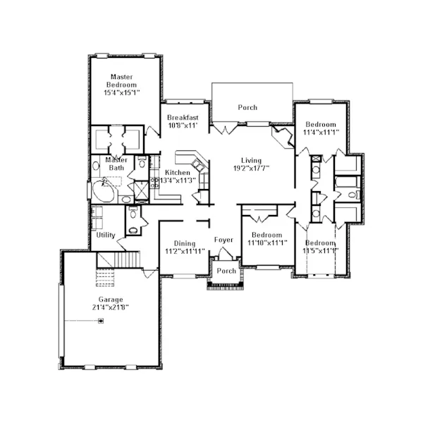 European House Plan First Floor - Rutledge Place Traditional Home 024D-0502 - Shop House Plans and More