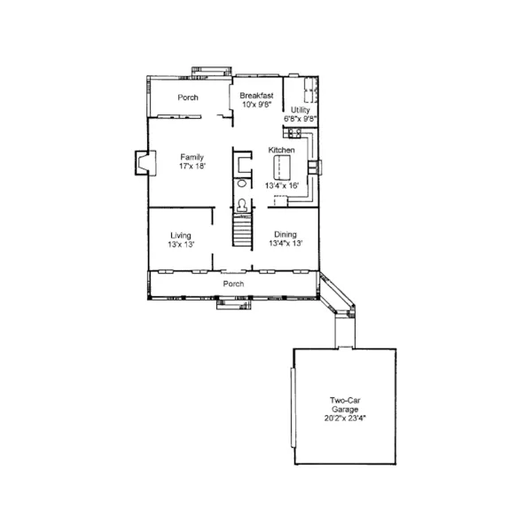 Southern House Plan First Floor - West Hills Southern Home 024D-0506 - Shop House Plans and More