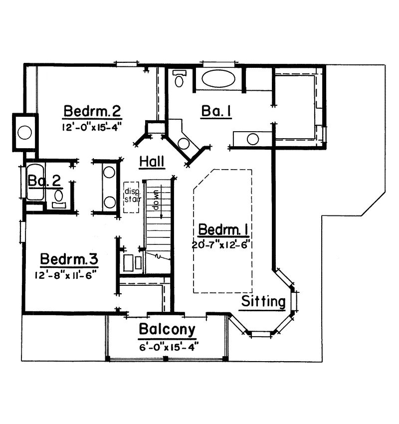 Country House Plan Second Floor - Fountain Point Victorian Home 024D-0514 - Search House Plans and More