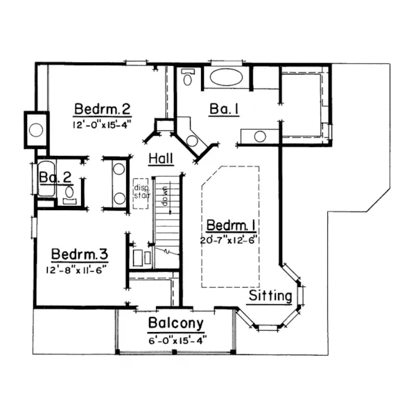 Victorian House Plan Second Floor - Fountain Point Victorian Home 024D-0514 - Search House Plans and More