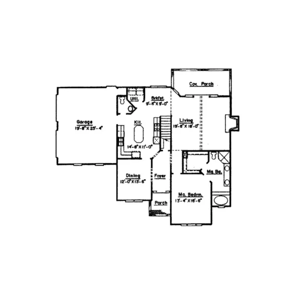 Traditional House Plan First Floor - Murray Traditional Home 024D-0515 - Shop House Plans and More