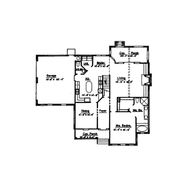 Traditional House Plan First Floor - Lilbourn Traditional Home 024D-0520 - Shop House Plans and More