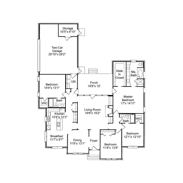 Ranch House Plan First Floor - Tarragona Bay Ranch Home 024D-0530 - Shop House Plans and More