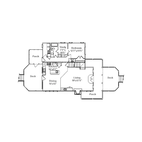 Traditional House Plan First Floor - Bristol Pond Raised Beach Home 024D-0537 - Search House Plans and More