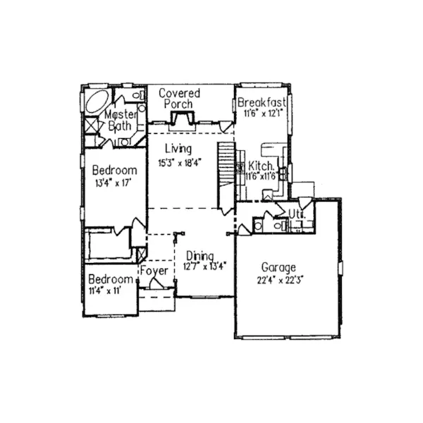 Traditional House Plan First Floor - Evans Landing Traditional Home 024D-0546 - Search House Plans and More