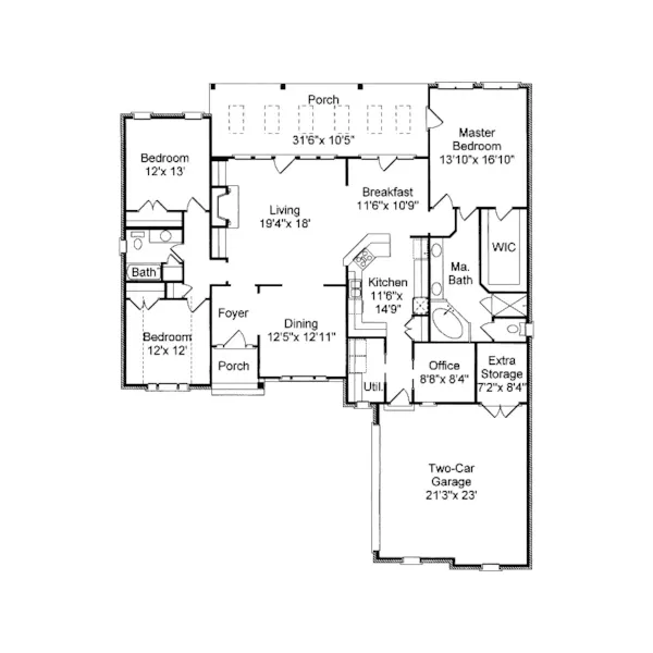 Traditional House Plan First Floor - Hendersonville Traditional Home 024D-0560 - Search House Plans and More