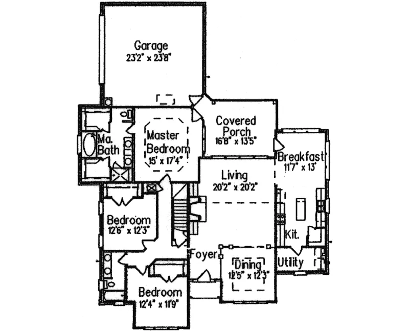 Southern House Plan First Floor - Palmersville Traditional Home 024D-0564 - Shop House Plans and More