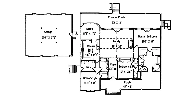 Country House Plan First Floor - Raleigh Springs Country Home 024D-0576 - Shop House Plans and More