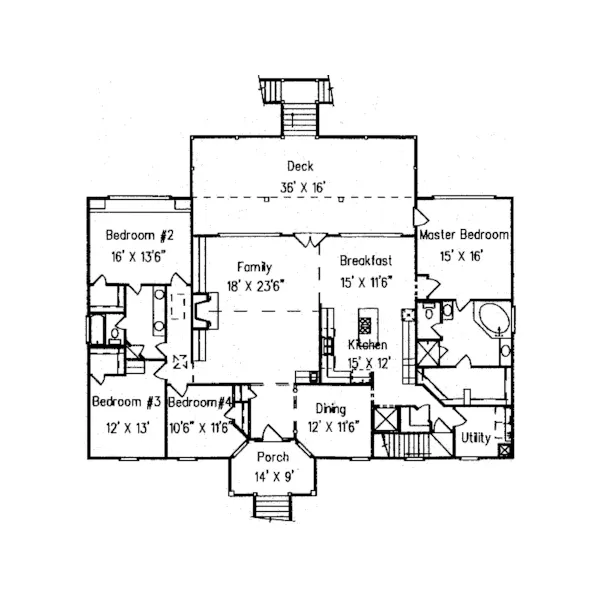 Southern House Plan First Floor - Millington Cove Beach Home 024D-0582 - Shop House Plans and More