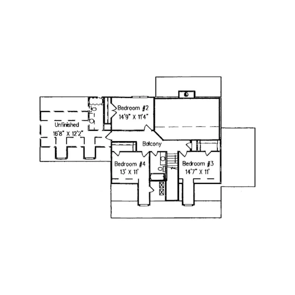 Traditional House Plan Second Floor - Wolf River Cape Cod Home 024D-0584 - Shop House Plans and More