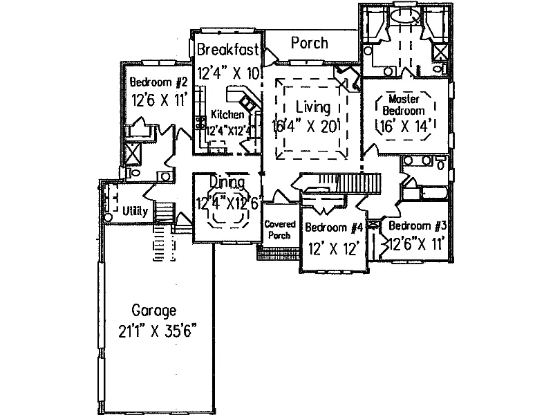 Florida House Plan First Floor - Hardemanm Bay Sunbelt Home 024D-0593 - Search House Plans and More