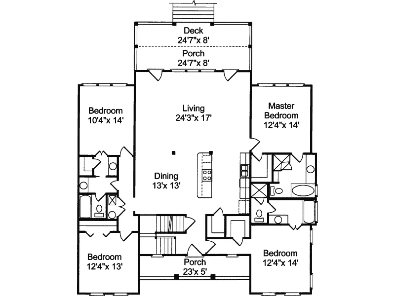 Sunbelt House Plan First Floor - Dresden Raised Beach Home 024D-0609 - Search House Plans and More