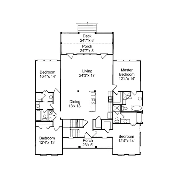 Florida House Plan First Floor - Dresden Raised Beach Home 024D-0609 - Search House Plans and More