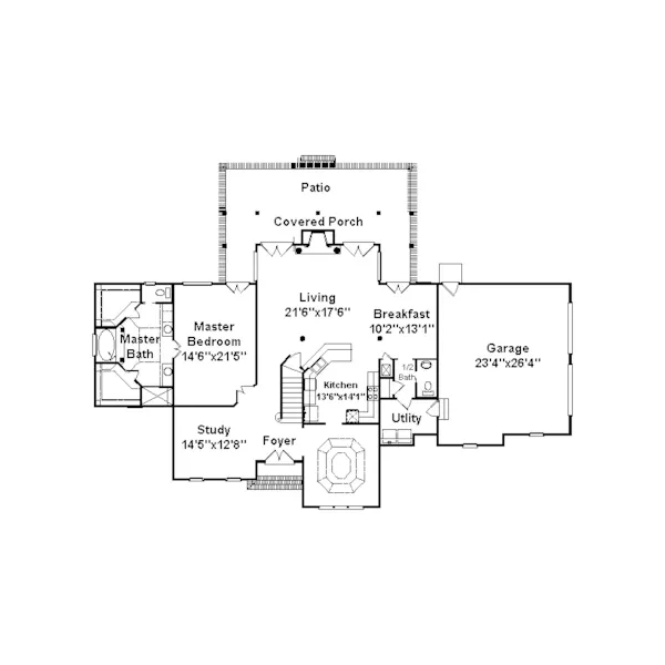 European House Plan First Floor - North Creek Luxury Home 024D-0612 - Shop House Plans and More