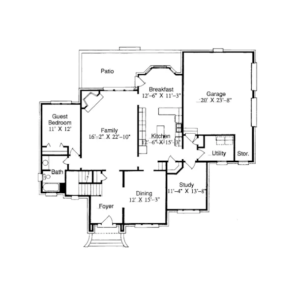 Southern House Plan First Floor - Satilla Traditional Home 024D-0618 - Shop House Plans and More