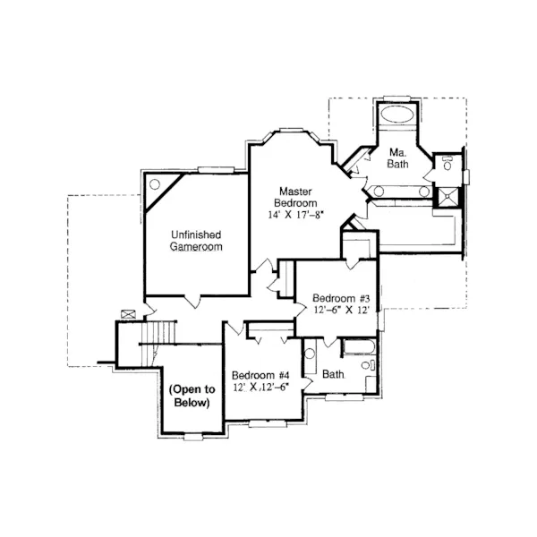 Southern House Plan Second Floor - Satilla Traditional Home 024D-0618 - Shop House Plans and More