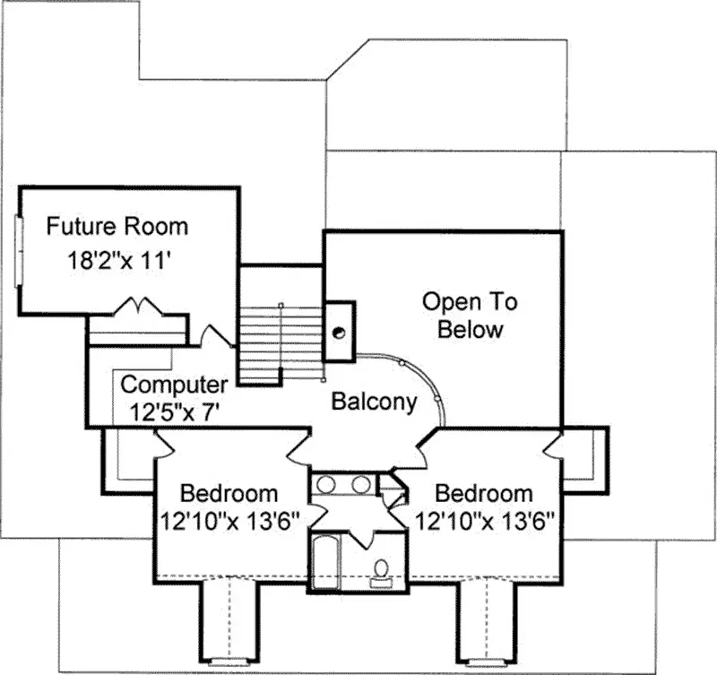 Second Floor - 024D-0619 - Shop House Plans and More