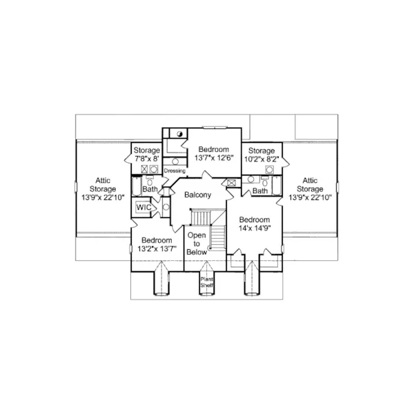 Southern House Plan Second Floor - Wilder Bayou Lowcountry Home 024D-0625 - Shop House Plans and More