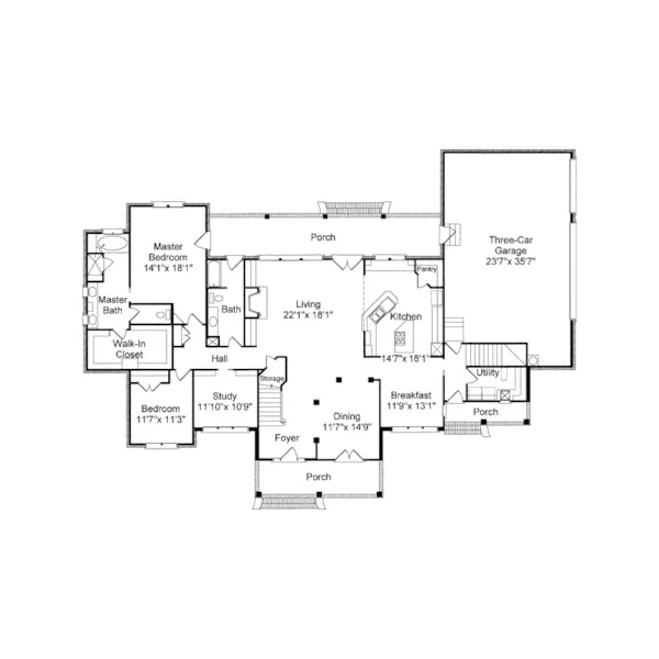 Luxury House Plan First Floor - Douglas Park Craftsman Home 024D-0644 - Search House Plans and More