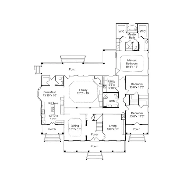 Luxury House Plan First Floor - Riley Sound Southern Home 024D-0657 - Shop House Plans and More