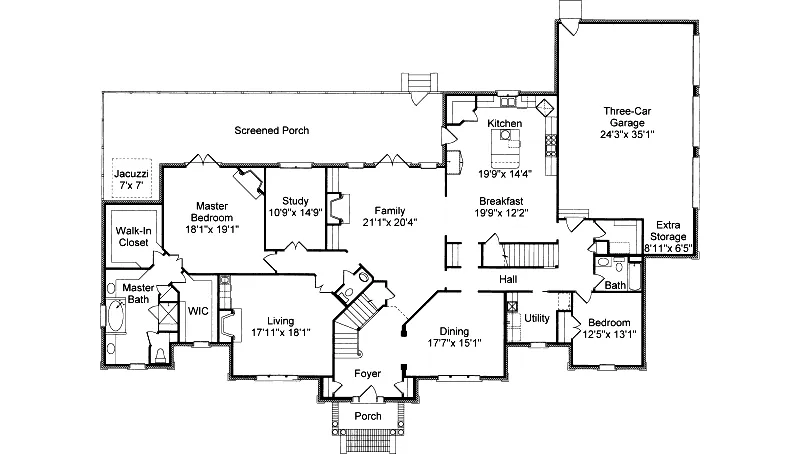 Luxury House Plan First Floor - Linden Lane Luxury Home 024D-0683 - Shop House Plans and More