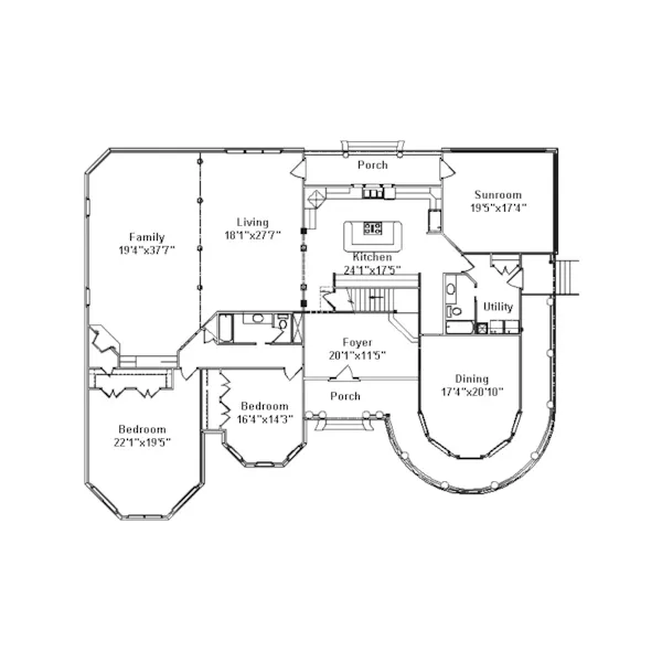 Luxury House Plan First Floor - Elora Luxury Victorian Home 024D-0684 - Search House Plans and More