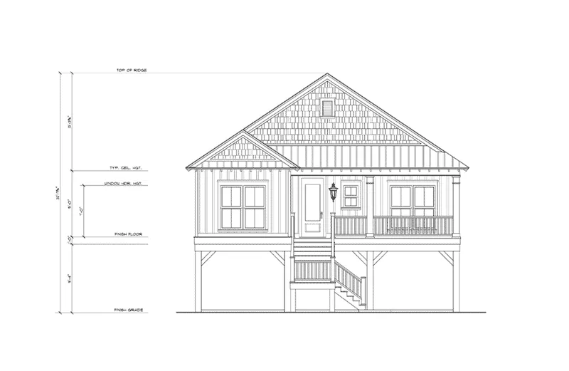 Lake House Plan Front Elevation - Clements Cove Lowcountry Home 024D-0813 - Search House Plans and More