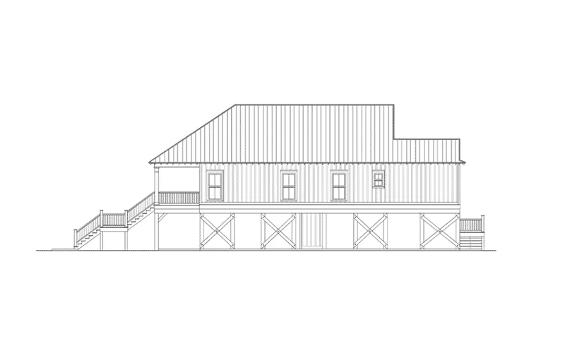 Lake House Plan Left Elevation - Clements Cove Lowcountry Home 024D-0813 - Search House Plans and More