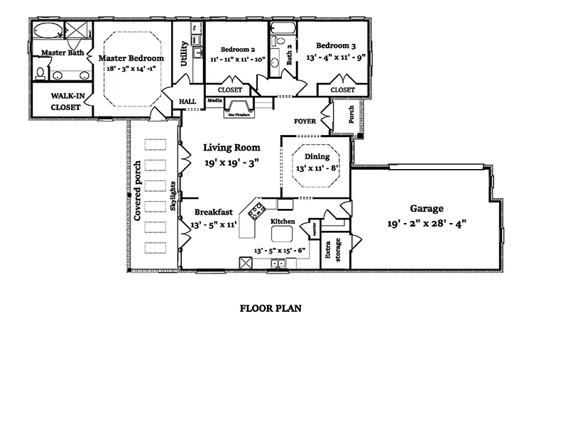 Ranch House Plan First Floor - 024D-0817 - Shop House Plans and More