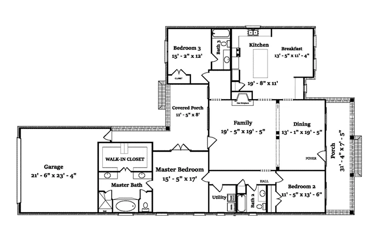 Cabin & Cottage House Plan First Floor - 024D-0818 - Shop House Plans and More
