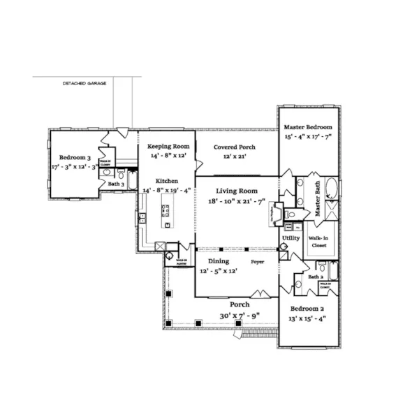 Farmhouse Plan First Floor - 024D-0820 - Shop House Plans and More